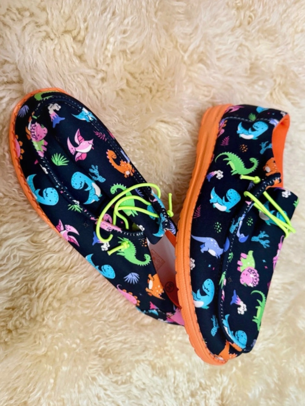 New! Dinosaur Print Slip-On Loafers Size 36 or 5.5y